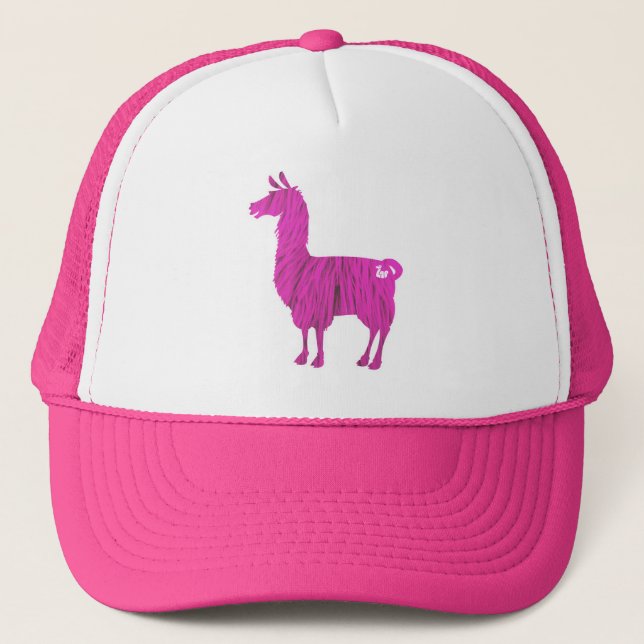 Casquette velu rose de lama (Devant)