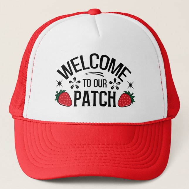Casquette Vendeurs d'accueil de patchs de fraises mignonnes (Devant)