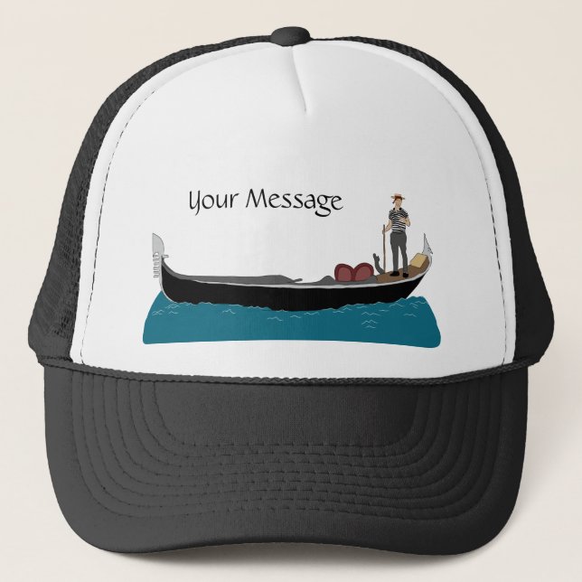 Casquette Venise, Italie Gondola et Gondolier (Devant)