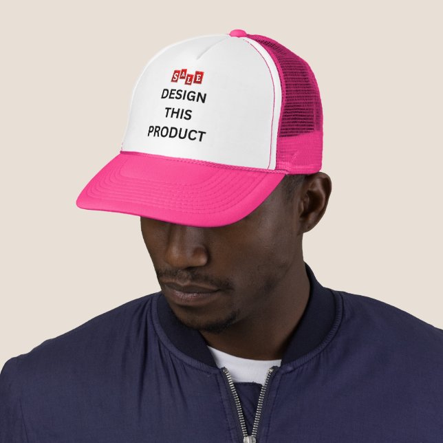 Casquette VENTE ! Chapeau de camion - rose - Personnaliser (En situation)