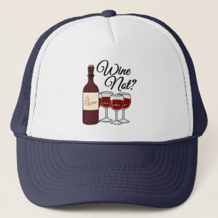 Casquette Verre de vin et non raisins alcool rose rouge pino