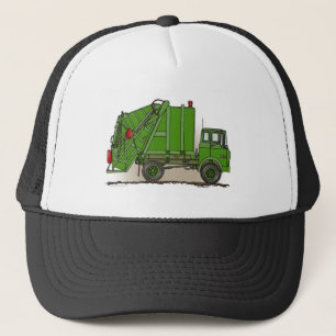 Casquette vert de camion à ordures