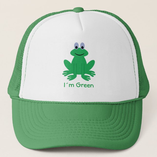 Casquette vert de grenouille de bande dessinée (Devant)