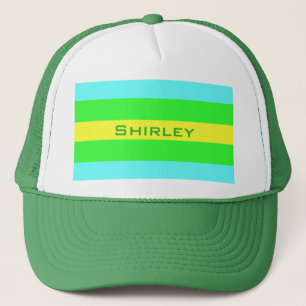 Casquette Vert jaune et Bleu Large bandes par STaylor