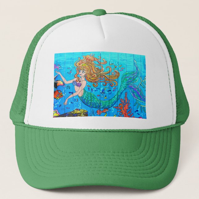 Casquette vert mermaid (Devant)