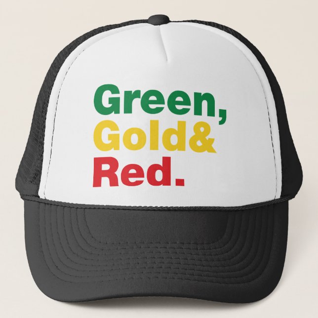Casquette Vert, Or & Rouge. (Devant)