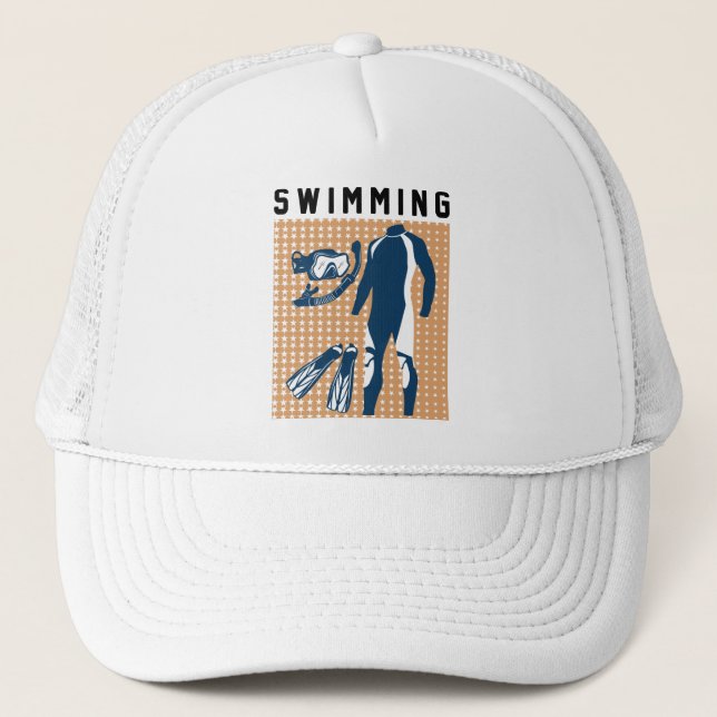 Casquette Vêtements de natation et lunettes (Devant)