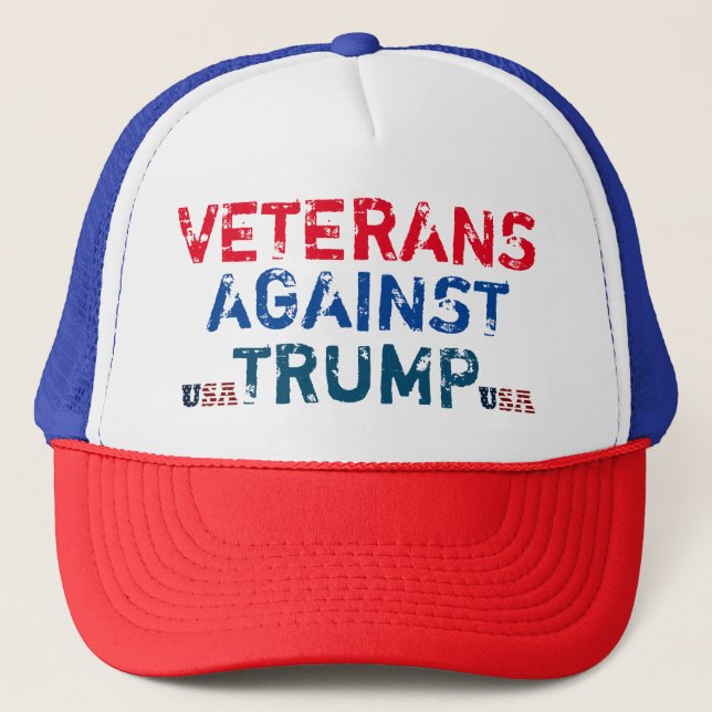 Casquette Vétérans contre Trump Trucker Hat (Devant)