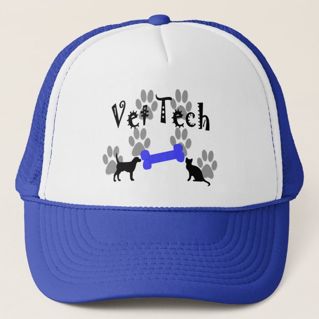 Casquette Vétérinaire TECH avec l'os de chien (Devant)