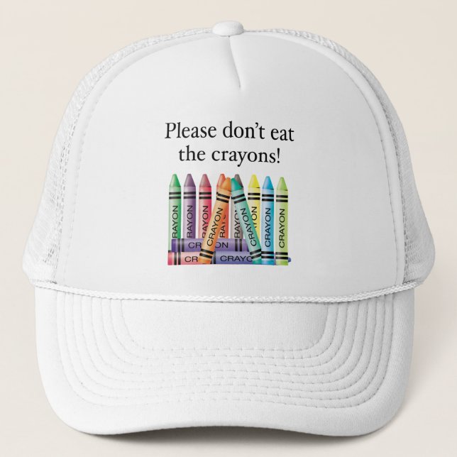 Casquette Veuillez ne pas manger les crayons (Devant)
