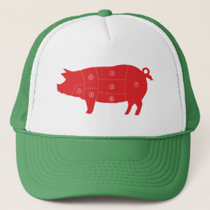 Casquette Viande de porc coupes Chef Cuisinier Porc Graphiqu