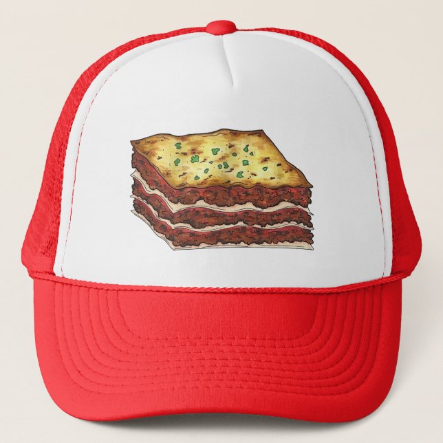 Casquette Viandes Lasagna Lasagna Restaurant Italien Chef (Devant)