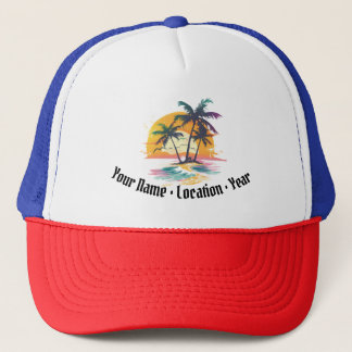 Casquette Vibes de soleil tropicales - Palmiers et conceptio