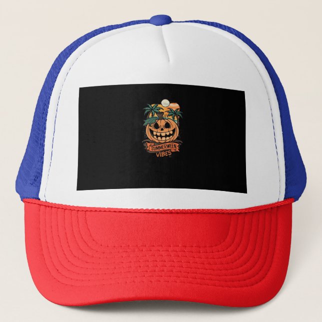 Casquette Vibes d'été Éffrayant Citrouille d'été (Devant)
