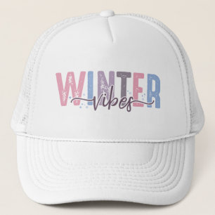 Casquette Vibes d'hiver - Typographie Pastel Soft