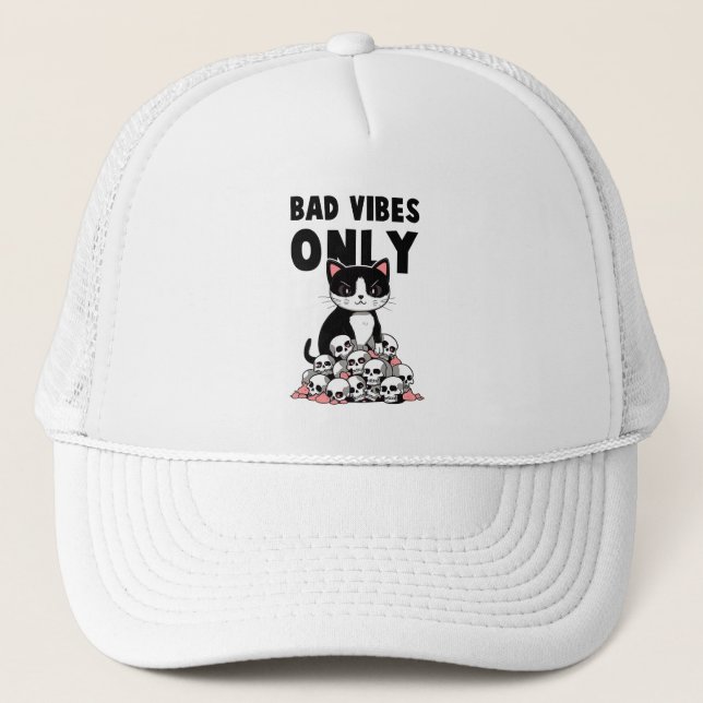 Casquette Vibes incorrectes uniquement - Chat et crânes (Devant)
