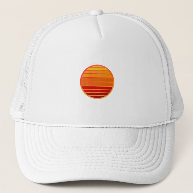 Casquette Vibes Rétro de Coucher de Soleil Esthétique (Devant)