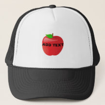 Vibrant Red Apple Image Printed in Center ADD TEXT
