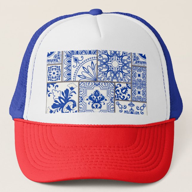 Casquette Victorian Majolica : Patchwork Tile Motif. (Devant)