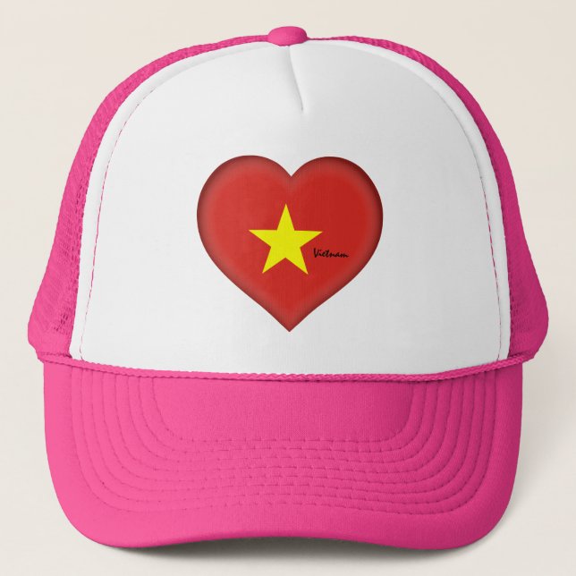 Casquette Vietnam flag & Heart, mode Viêt Nam/fans sportifs (Devant)