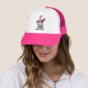 Casquette Vieux Flamant rose Hippie Flower Power Vibes