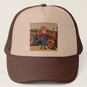 Casquette vieux tracteur agricole et agriculteur