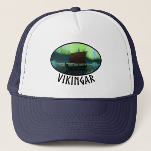 Casquette Viking Ship And Northern Lights