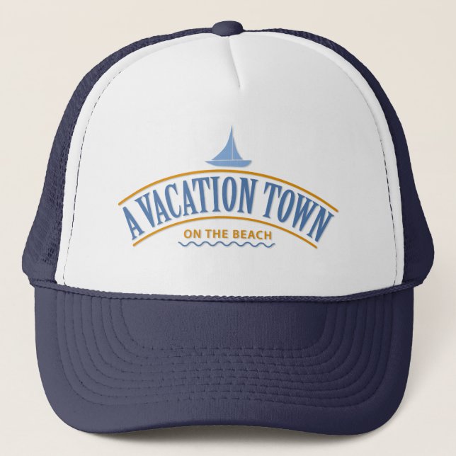 Casquette Ville de vacances sur la plage (Devant)