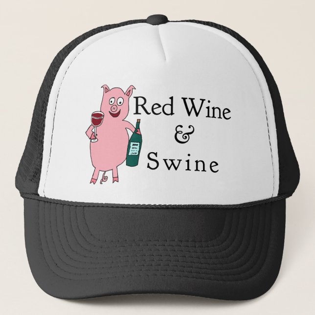 Casquette Vin rouge et porcs (Devant)