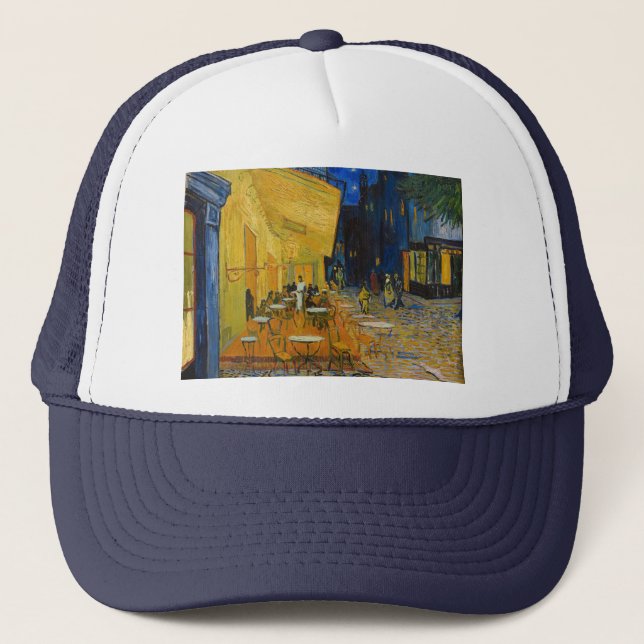 Casquette Vincent van Gogh - Café Terrasse en soirée (Devant)