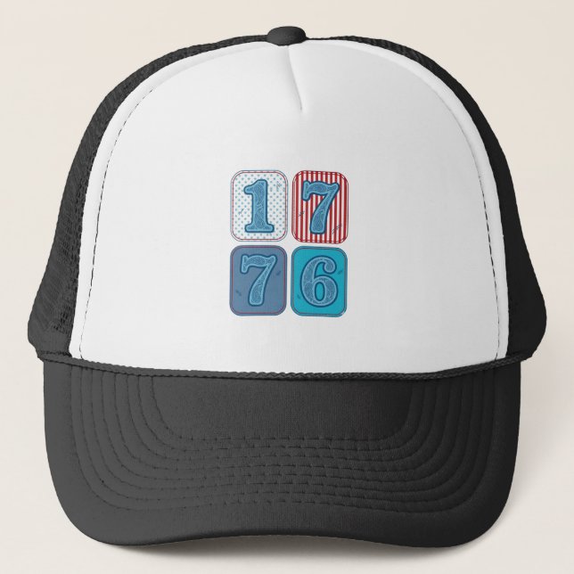 Casquette Vintage 1776 Patchwork Patriotique (Devant)