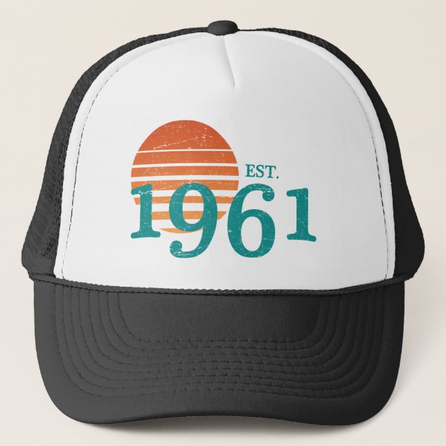 Casquette Vintage 1961 60e anniversaire Retro Sunset (Devant)