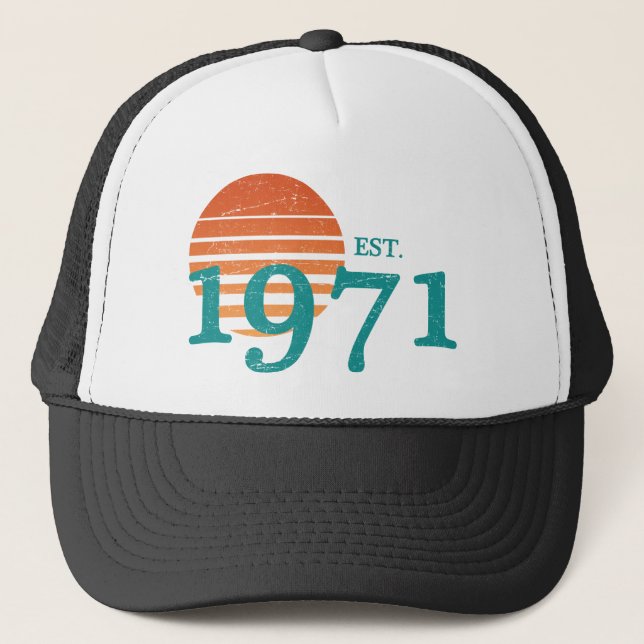 Casquette Vintage 1971 50e anniversaire Retro Sunset (Devant)