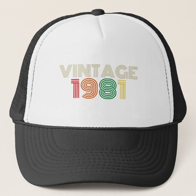 Casquette Vintage 1981 , 40th Birthday, 40th Birthday Gift. (Devant)