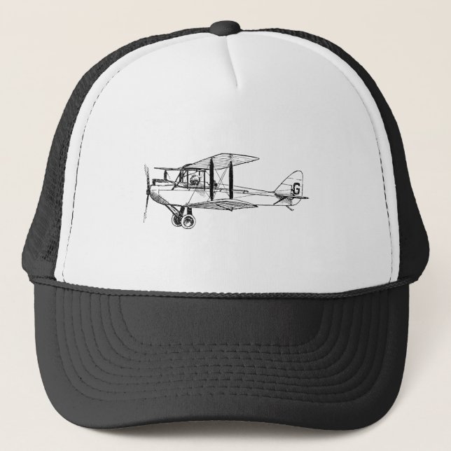 Casquette Vintage Biplane - Black (Devant)