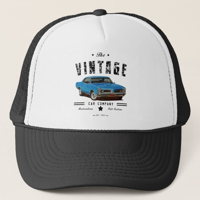 Casquette Vintage Car Company GTO bleu (Devant)