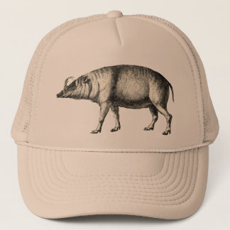 Casquette vintage d'art de Warthog de porc de
