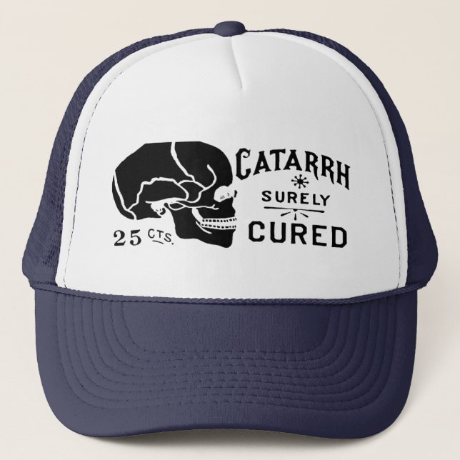 Casquette vintage d'étiquette de crâne (Devant)
