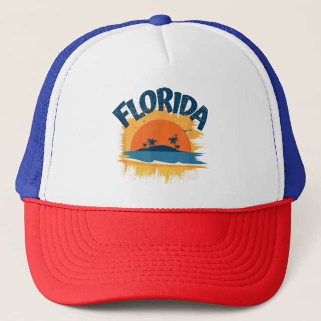 Casquette Vintage Florida Retro Tee Design Sunshine (Devant)