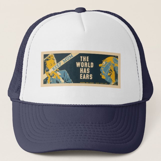 casquette vintage "Keep Mum" - choisissez la coule (Devant)
