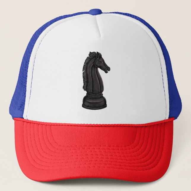 Casquette Vintage morceau d'échecs noir (Devant)