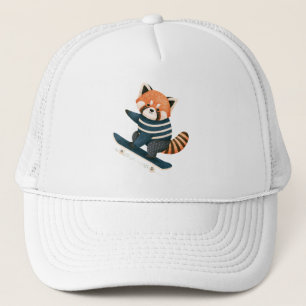 Casquette Vintage Panda Roux Adorable Planche à Roulettes