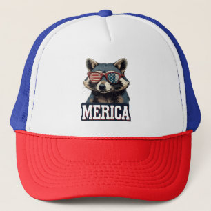 Casquette Vintage Raccoon Merica 4 juillet patriotique