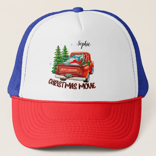Casquette Vintage Red Truck Christmas Movie (Devant)