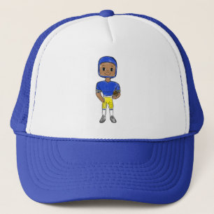 Casquette vintage retro joueur de football bleu jaune simple