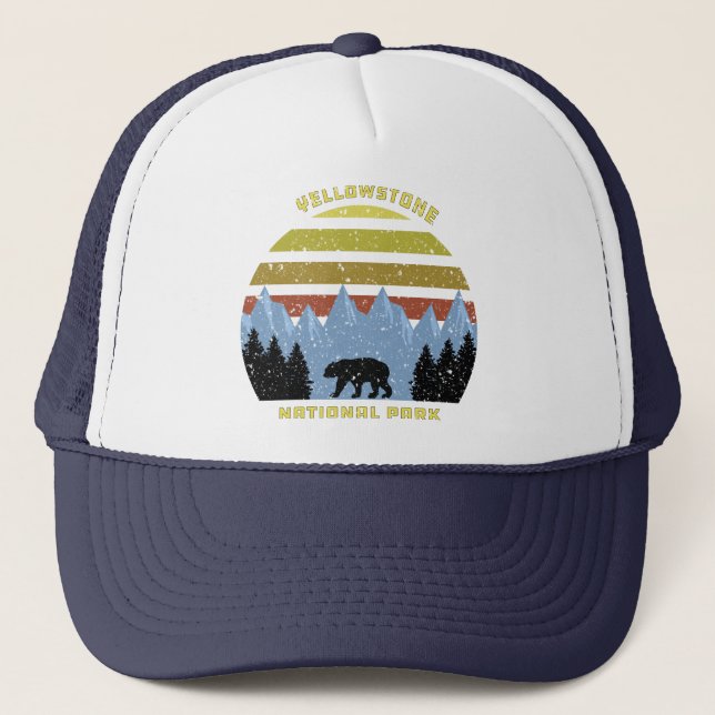 Casquette Vintage Retro Yellowstone National Park Bear (Devant)