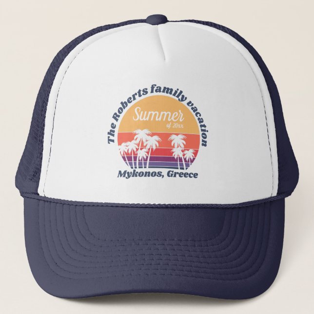 Casquette Vintage Sunset Famille Vacances d'été 20xx (Devant)
