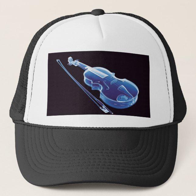 Casquette Violon bleu au néon (Devant)