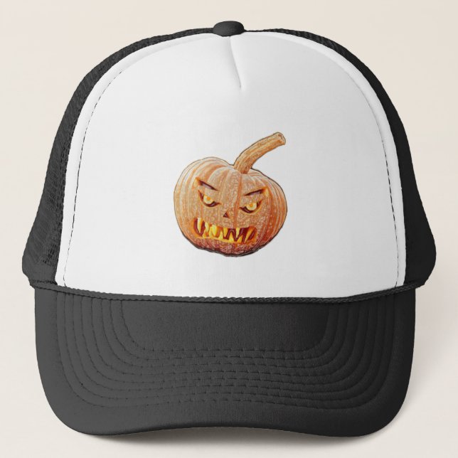 Casquette Visage Citrouille moyen et laid (Devant)
