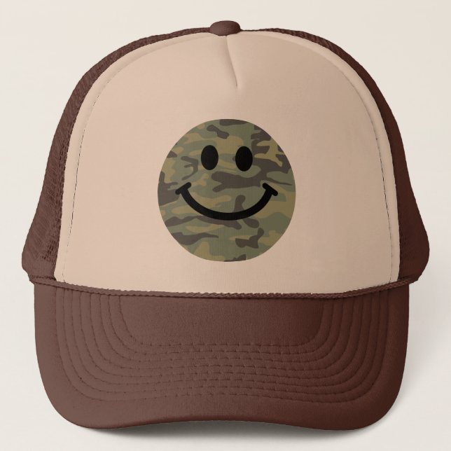Casquette Visage de camo vert (Devant)